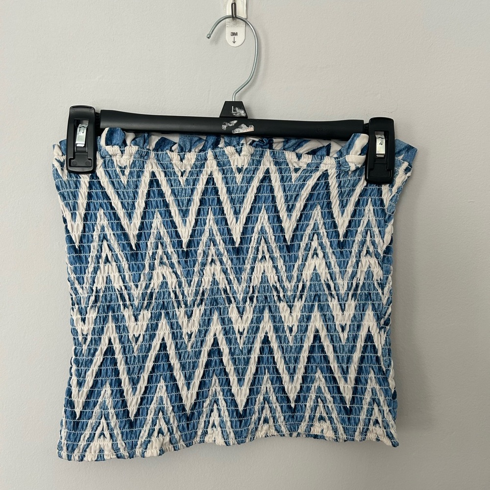 Altard State Blue and White Tube Top